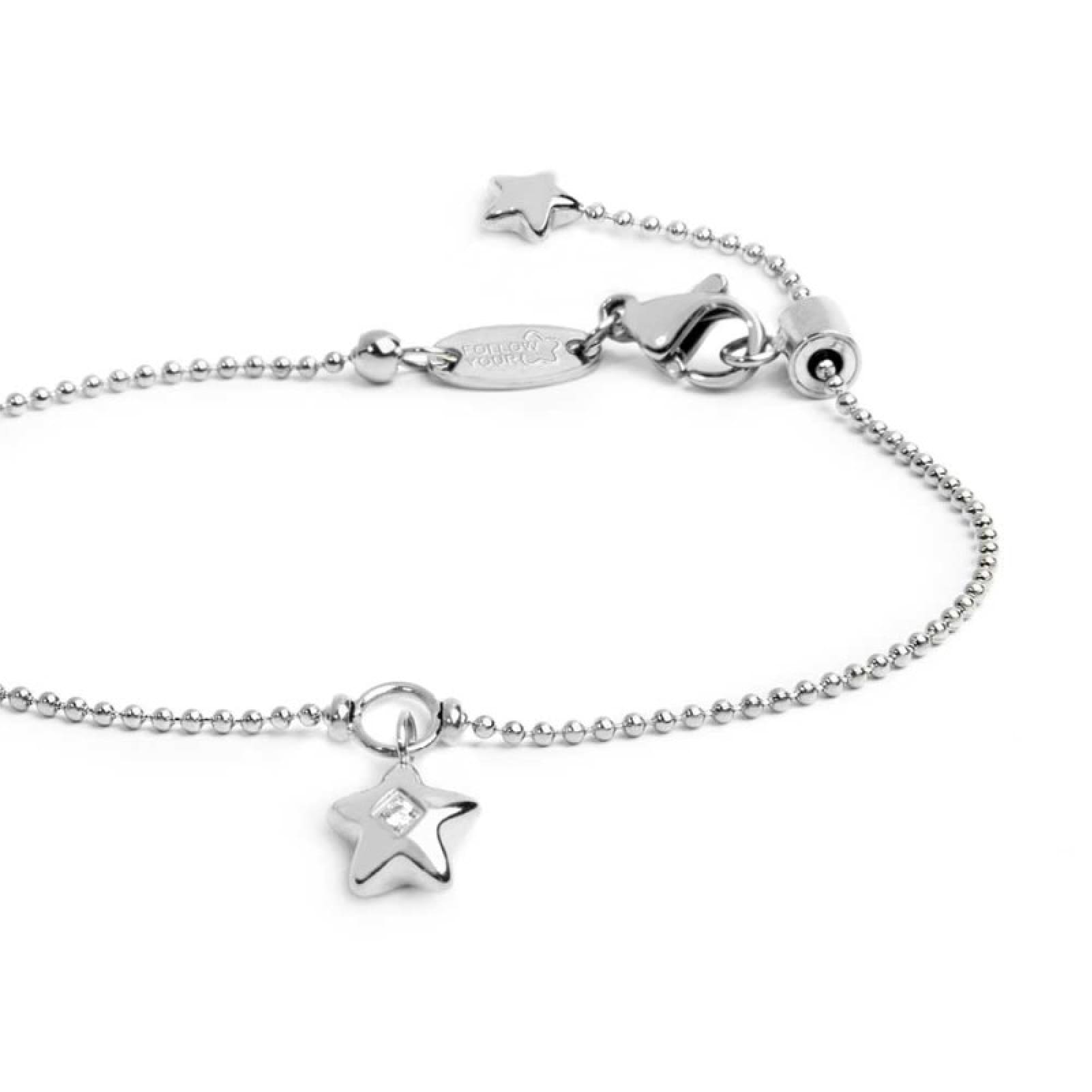 Bracciale Marlù Time To acciaio con stella pendente e zircone 19 cm