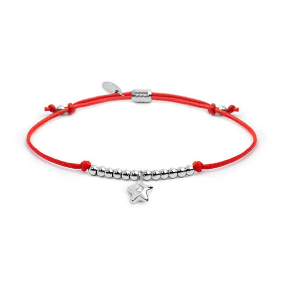 Bracciale Marlù Time To cordino rosso con stella e zircone REGOLABILE