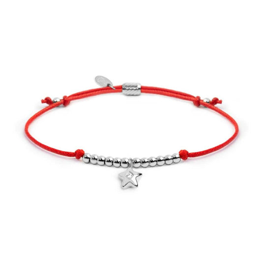 Bracciale Marlù Time To cordino rosso con stella e zircone REGOLABILE