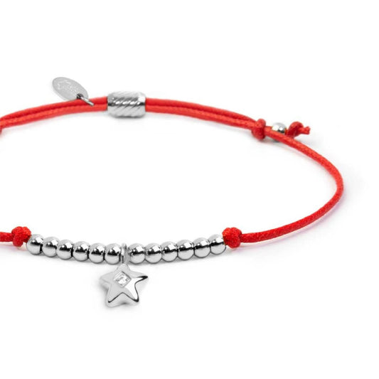 Bracciale Marlù Time To cordino rosso con stella e zircone REGOLABILE