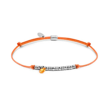 Bracciale Marlù in acciaio con cordino arancione e zircone REGOLABILE