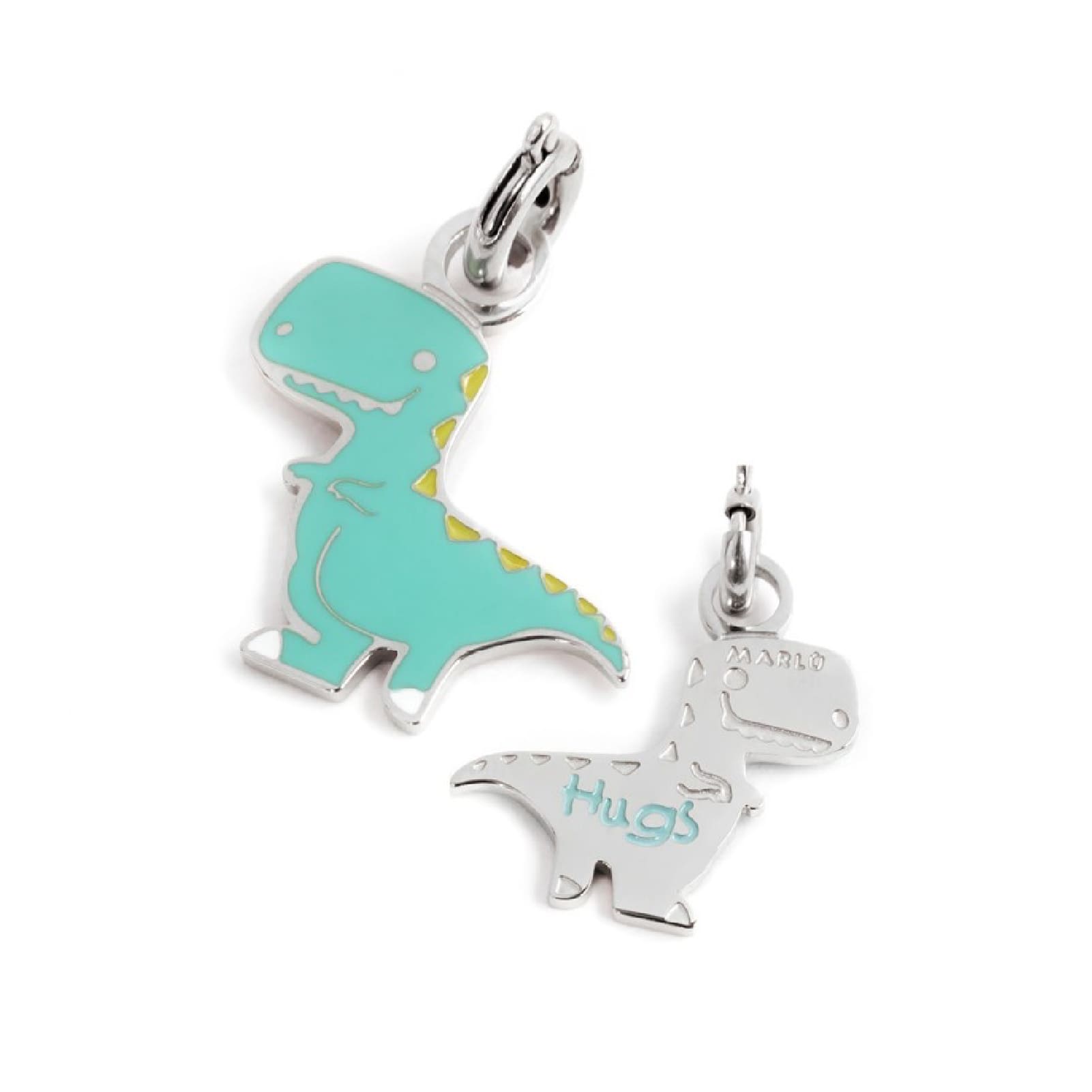 Charm Marlù realizzato in acciaio a forma di dinosauro MISURA UNICA