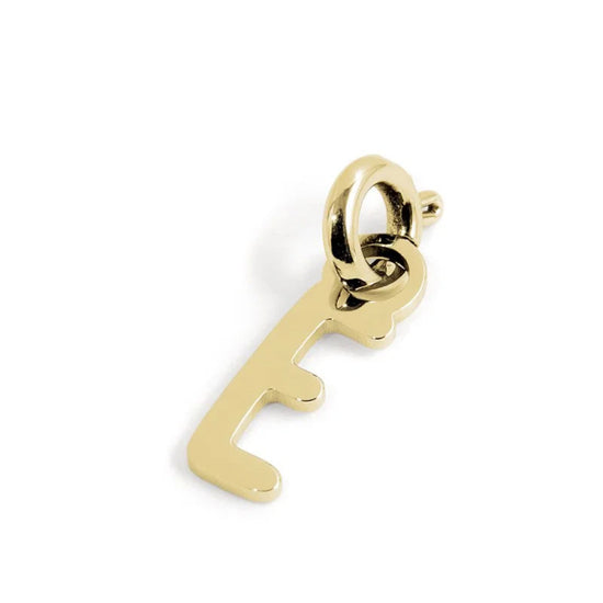 Charm Marlù realizzato acciaio oro a forma di lettera E MISURA UNICA