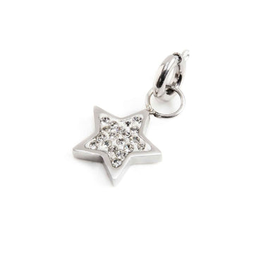 Charm Marlù realizzato acciaio a forma di stella cristalli MISURA UNICA