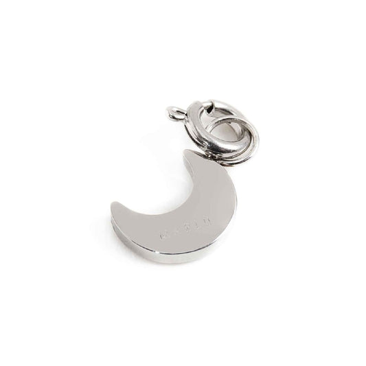 Charm Marlù realizzato acciaio a forma di luna cristalli MISURA UNICA