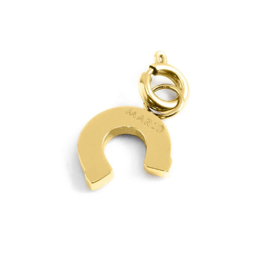 Charm Marlù realizzato acciaio oro a ferro di cavallo nero MISURA UNICA
