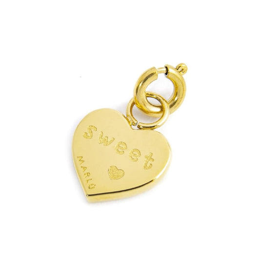Charm Marlù realizzato acciaio oro cuore cristallo rosso MISURA UNICA