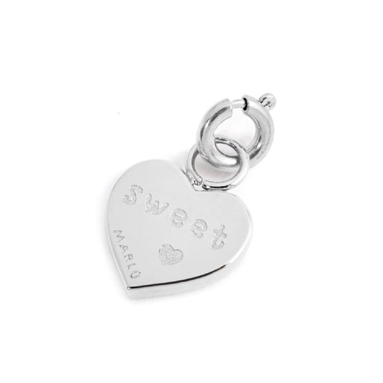 Charm Marlù realizzato in acciaio a cuore cristallo rosso MISURA UNICA