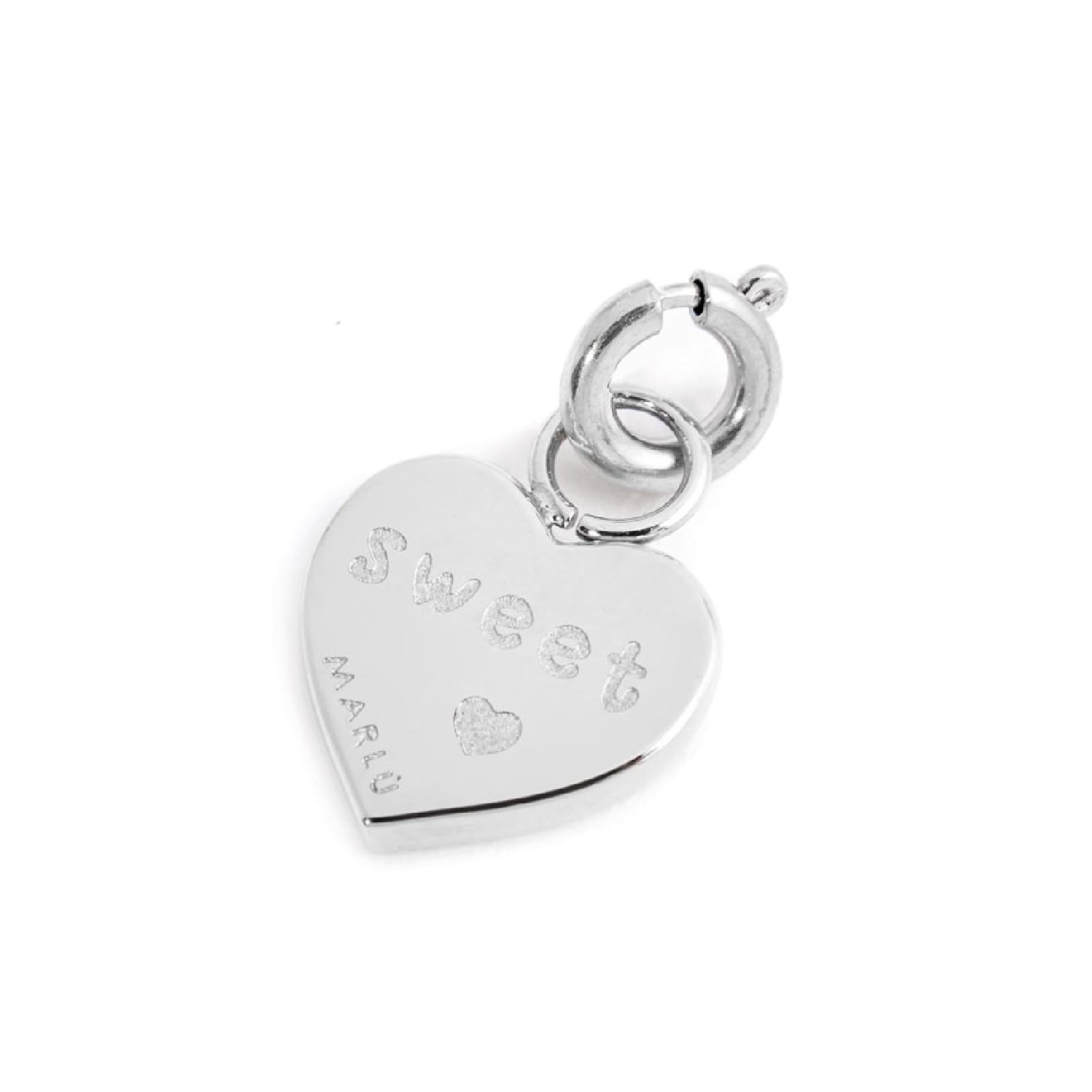 Charm Marlù realizzato in acciaio a cuore cristallo rosso MISURA UNICA