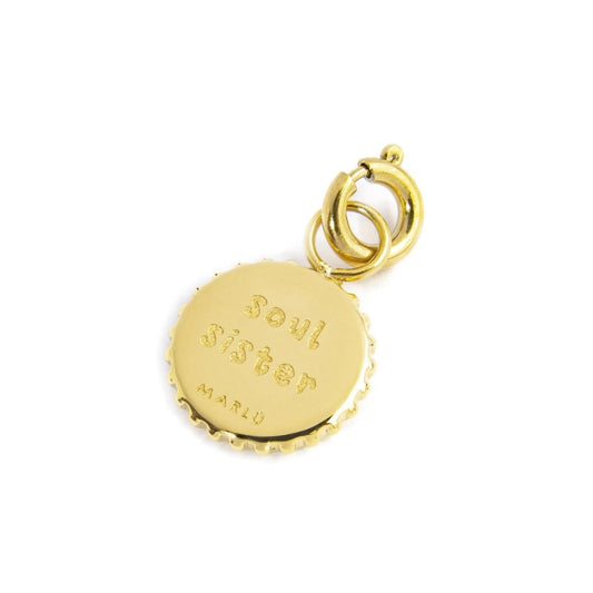 Charm Marlù realizzato in acciaio oro infinito e cristalli MISURA UNICA