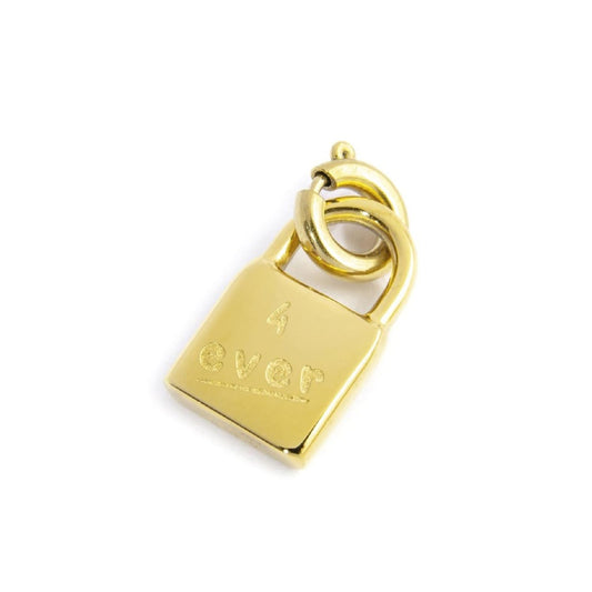 Charm Marlù realizzato in acciaio oro lucchetto e cristalli MISURA UNICA