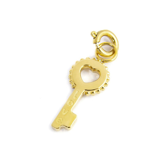 Charm Marlù realizzato in acciaio oro chiave e cristalli MISURA UNICA