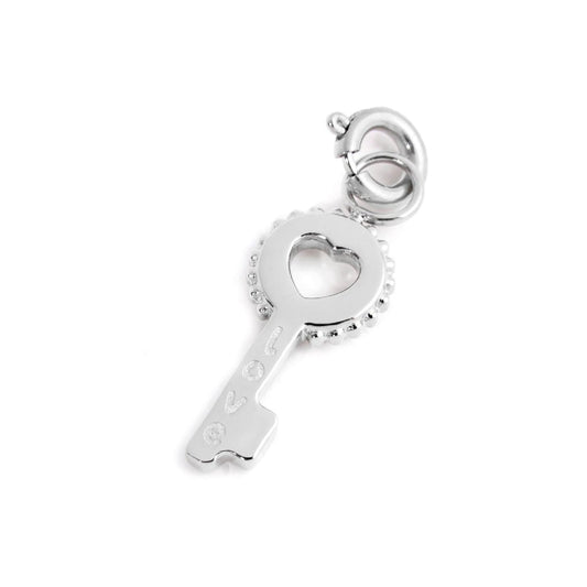 Charm Marlù realizzato in acciaio con chiave e cristalli MISURA UNICA