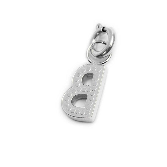 Charm Marlù in acciaio rodiato a lettera B con cristalli MISURA UNICA