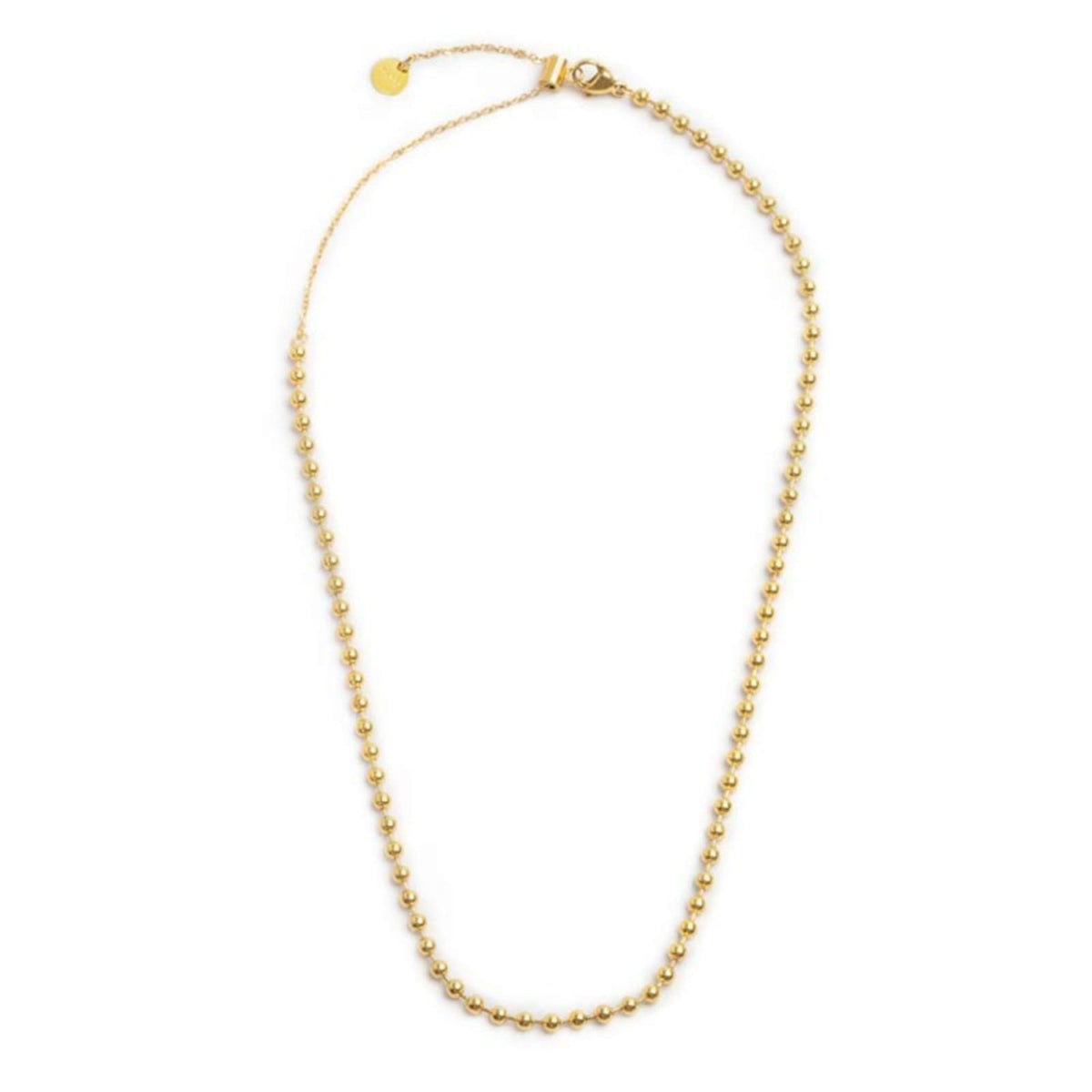 Collana catena Marlù in acciaio dorato con sfere da 3 mm MISURA UNICA