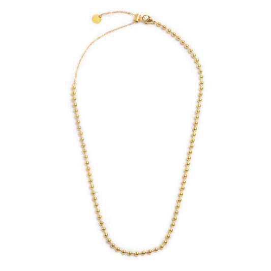 Collana catena Marlù in acciaio dorato con sfere da 3 mm MISURA UNICA