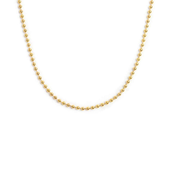 Collana catena Marlù in acciaio dorato con sfere da 3 mm MISURA UNICA