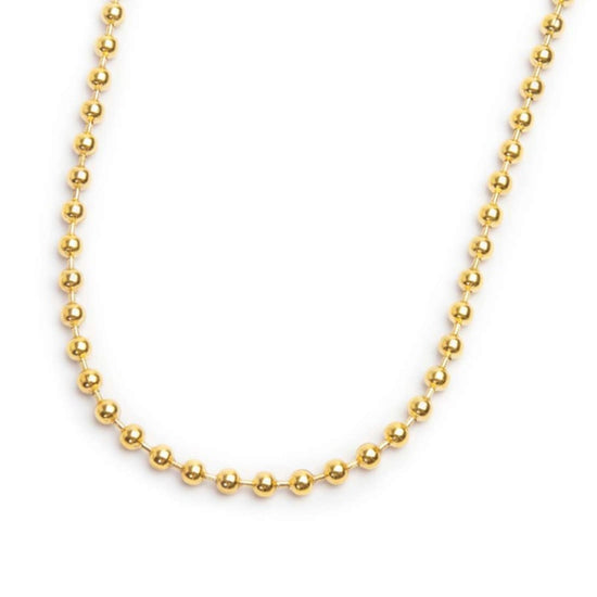Collana catena Marlù in acciaio dorato con sfere da 3 mm MISURA UNICA