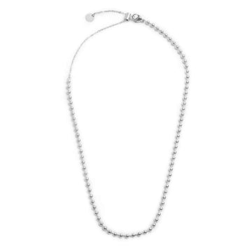 Collana catena Marlù in acciaio con sfere da 3 mm MISURA UNICA