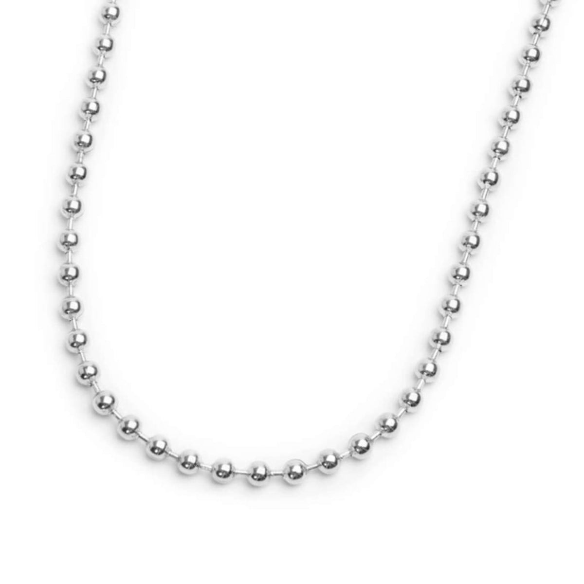 Collana catena Marlù in acciaio con sfere da 3 mm MISURA UNICA