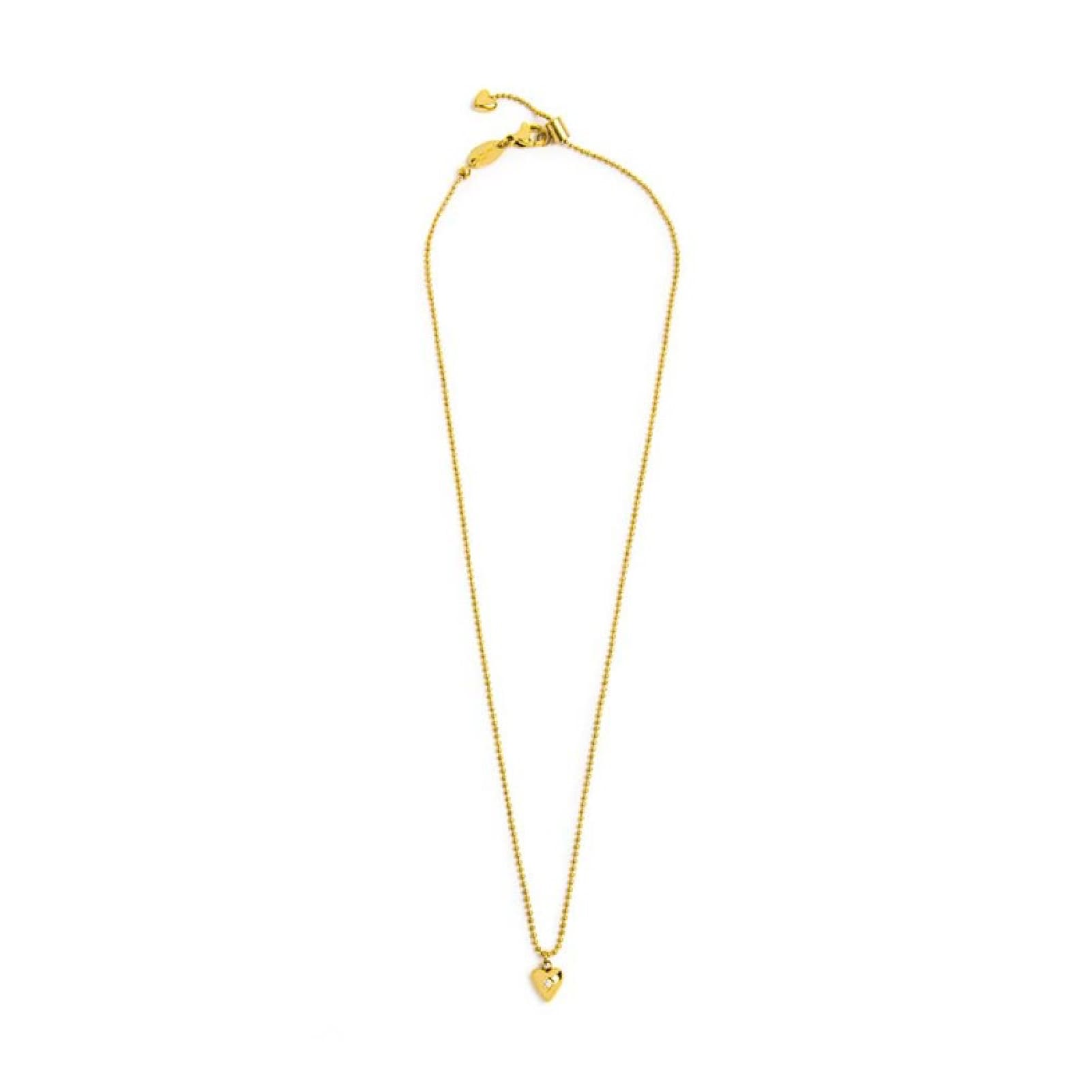 Collana Marlù Time To in acciao pvd oro con cuore e zircone MISURA UNICA
