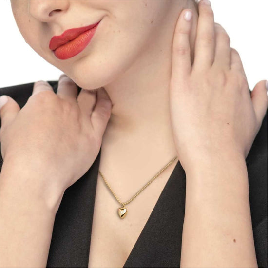 Collana Marlù Time To in acciao pvd oro con cuore e zircone MISURA UNICA