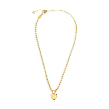 Collana Marlù in acciaio dorato con sfere e cuore pendente MISURA UNICA