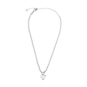 Collana girocollo Marlù in acciaio con sfere e cuore pendente MISURA UNICA