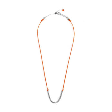 Collana girocollo Marlù in acciaio con cordino arancione MISURA UNICA