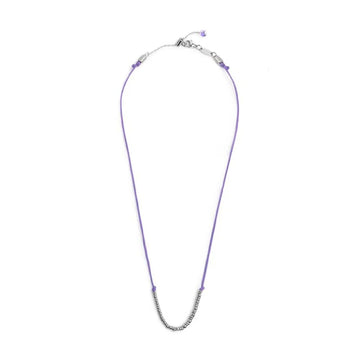 Collana girocollo Marlù in acciaio con cordino viola MISURA UNICA