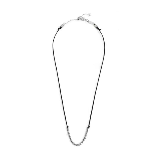 Collana girocollo Marlù in acciaio con cordino nero MISURA UNICA