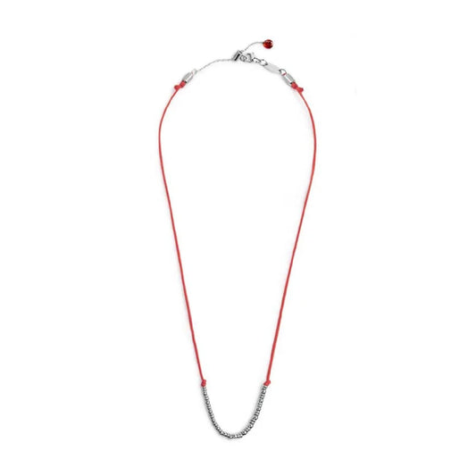 Collana girocollo Marlù in acciaio con cordino rosso MISURA UNICA