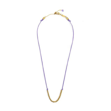 Collana girocollo Marlù in acciaio pvd oro cordino viola MISURA UNICA