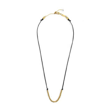 Collana girocollo Marlù in acciaio pvd oro cordino nero MISURA UNICA