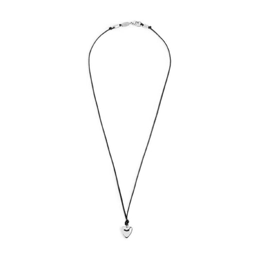 Collana Marlù con cordino nero e cuore pendente in acciaio MISURA UNICA