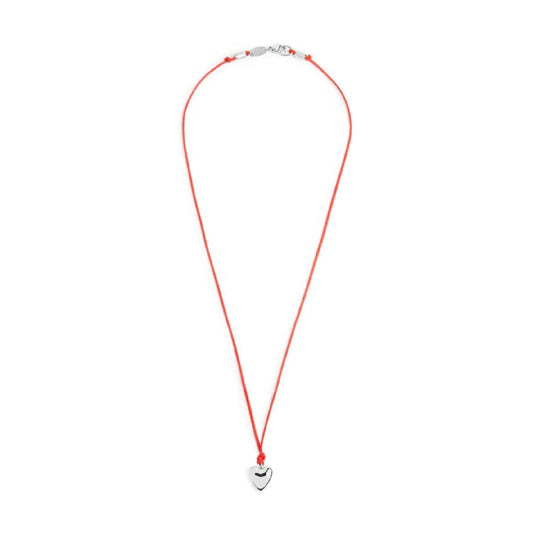 Collana Marlù con cordino rosso e cuore pendente in acciaio MISURA UNICA