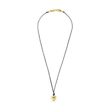 Collana Marlù con cordino nero e cuore in acciaio dorato MISURA UNICA