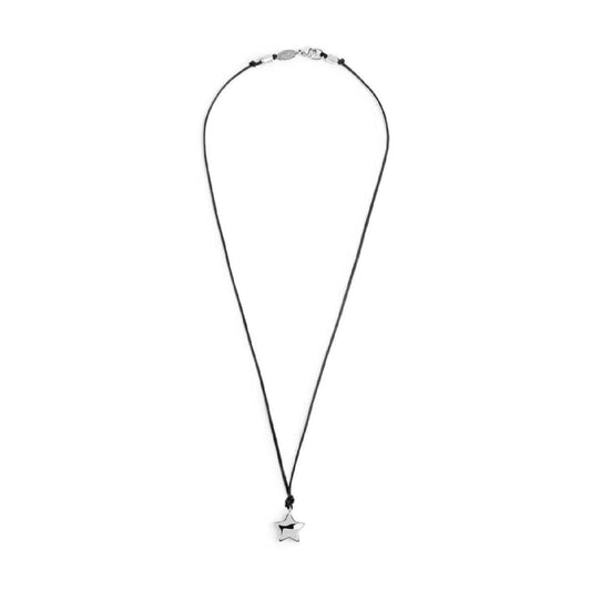 Collana girocollo Marlù con cordino nero e stella in acciaio MISURA UNICA