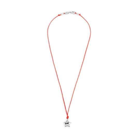 Collana girocollo Marlù con cordino rosso e stella in acciaio MISURA UNICA