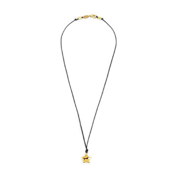 Collana Marlù con cordino nero e stella in acciaio dorato MISURA UNICA
