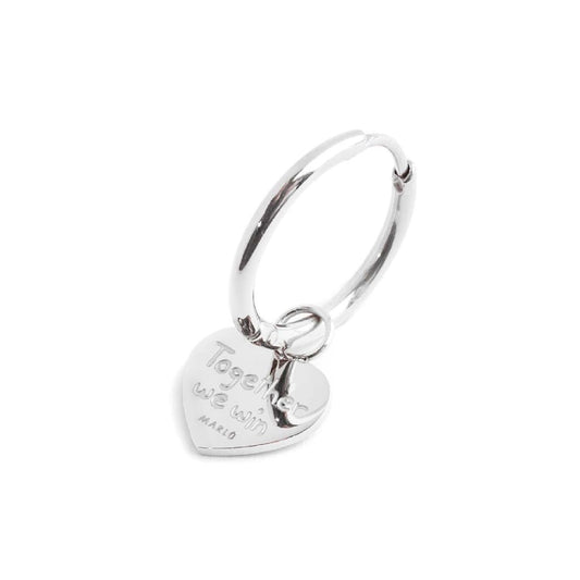 Mono orecchino Marlù acciaio rodiato cuore multicolor MISURA UNICA