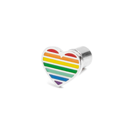 Mono orecchino a lobo Marlù acciaio cuore multicolor MISURA UNICA