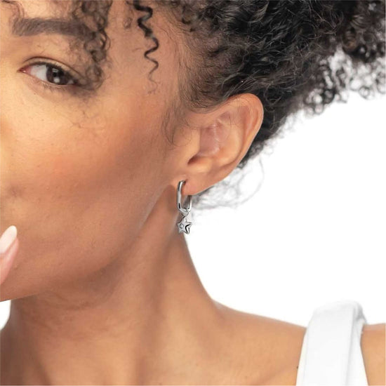 Mono orecchino Marlù Time To in acciaio con pendente stella MISURA UNICA