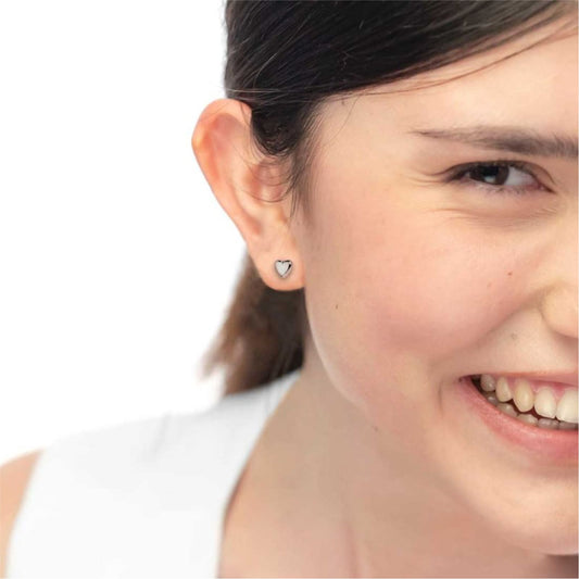 Mono orecchino a lobo Marlù Time To in acciaio cuore piccolo MISURA UNICA