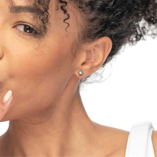 Mono orecchino a lobo Marlù Time To in acciaio con cuore MISURA UNICA