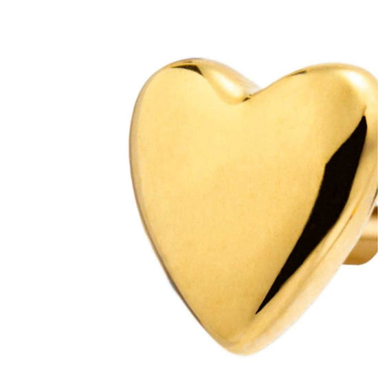 Mono orecchino a lobo Marlù con cuore in acciaio dorato MISURA UNICA