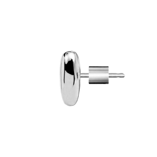 Mono orecchino a lobo Marlù con cuore in acciaio lucido MISURA UNICA