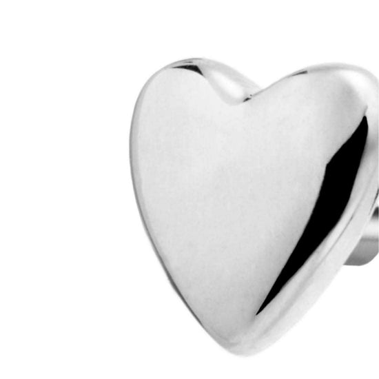 Mono orecchino a lobo Marlù con cuore in acciaio lucido MISURA UNICA