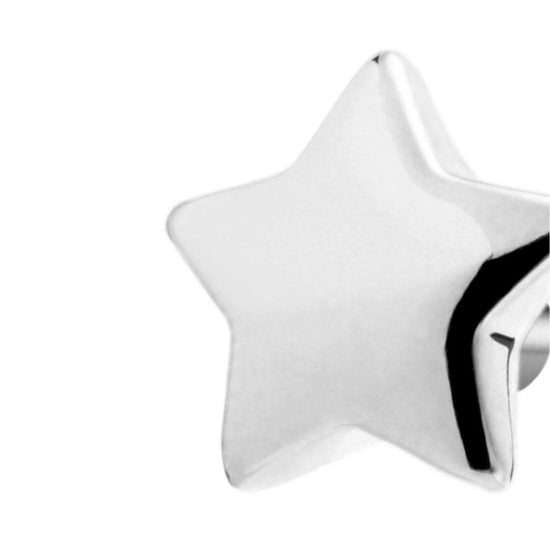 Mono orecchino a lobo Marlù con stella in acciaio lucido MISURA UNICA