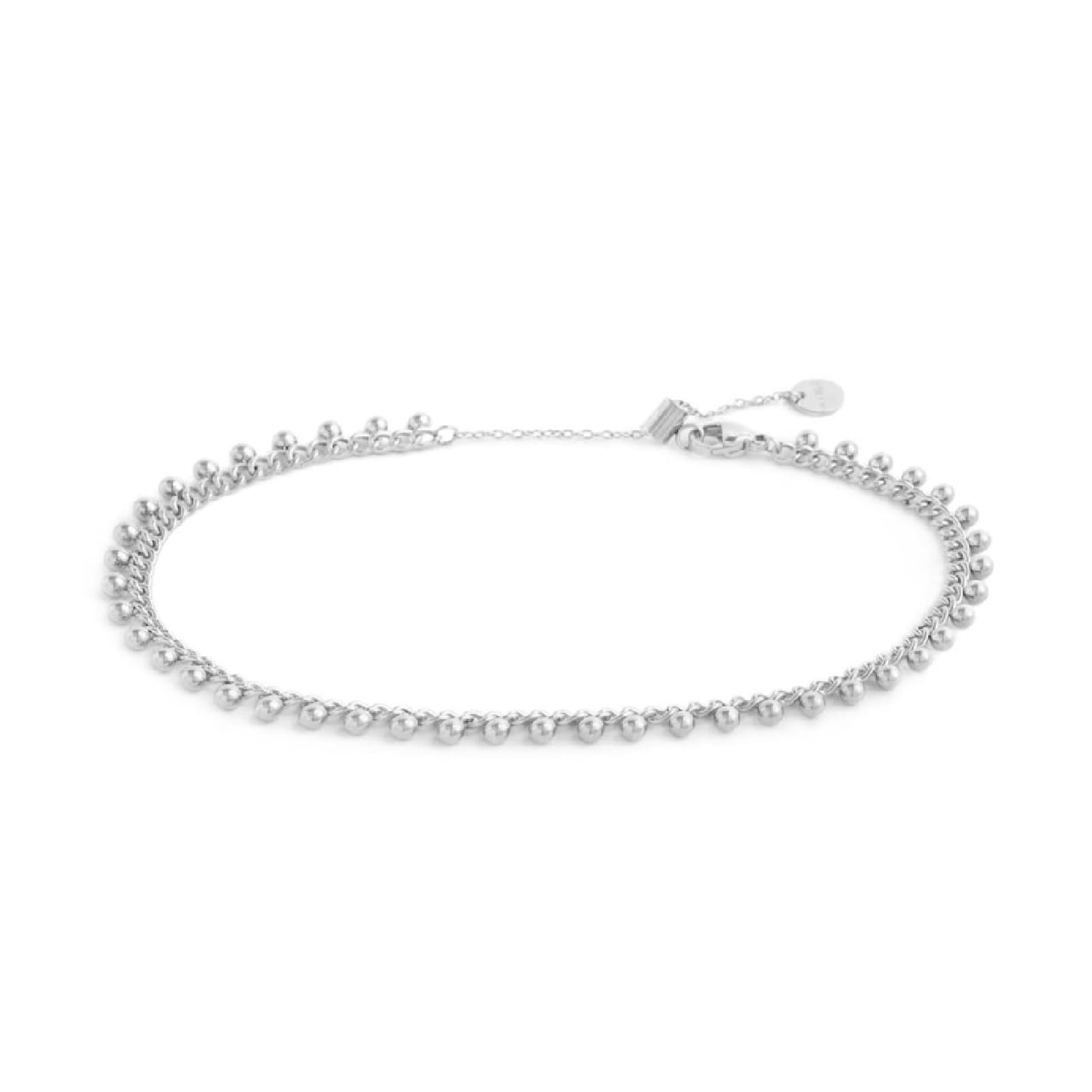 Cavigliera Marlù catena in acciaio con sferette pendenti MISURA UNICA